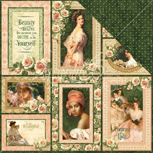 Graphic 45 - Portrait of a Lady Collection - Double-Sided Cardstock 12"X12" - Maria